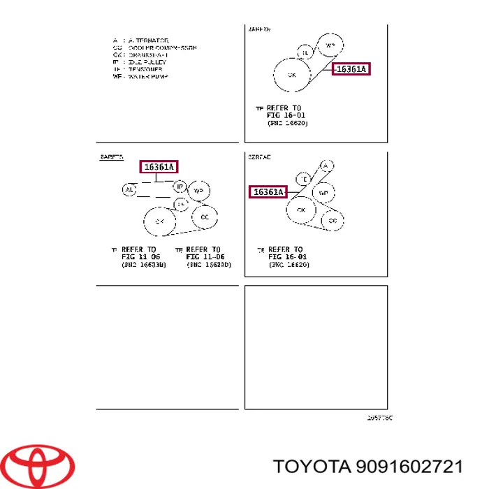 Ремень генератора 9091602721 Toyota