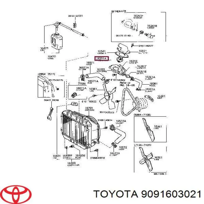 Термостат 9091603021 Toyota