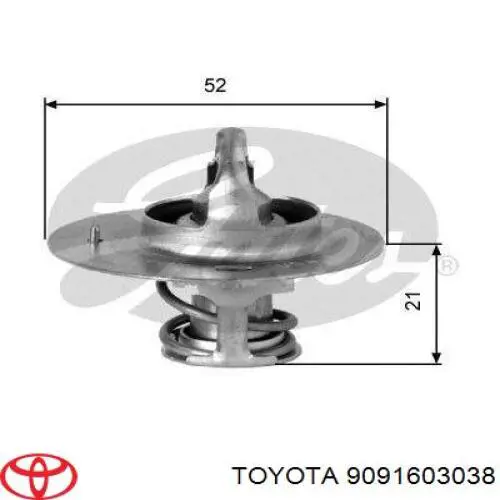 Termostato, refrigerante 9091603038 Toyota