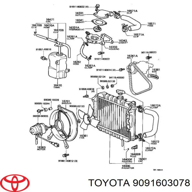 Термостат Toyota 9091603078