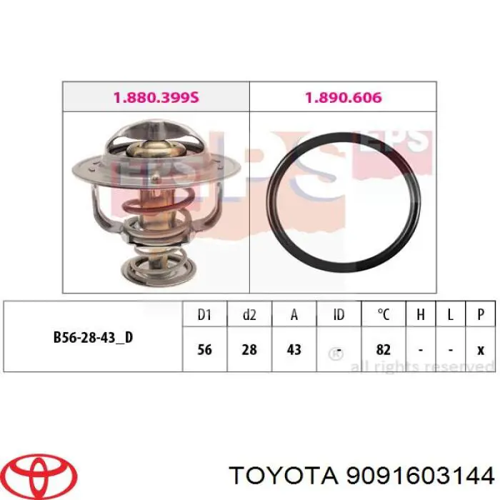 9091603144 Toyota termostato