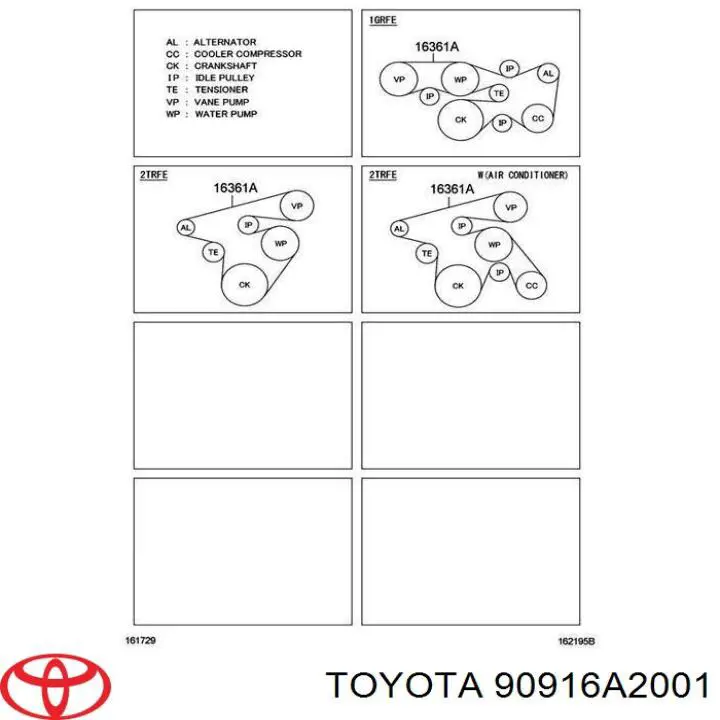 Ремень генератора 90916A2001 Toyota