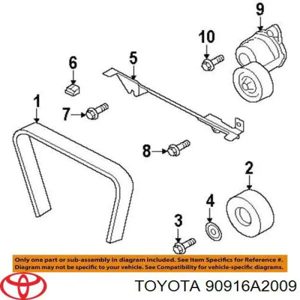 Клиновый ремень Toyota 90916A2009 цена, от 19.27 USD