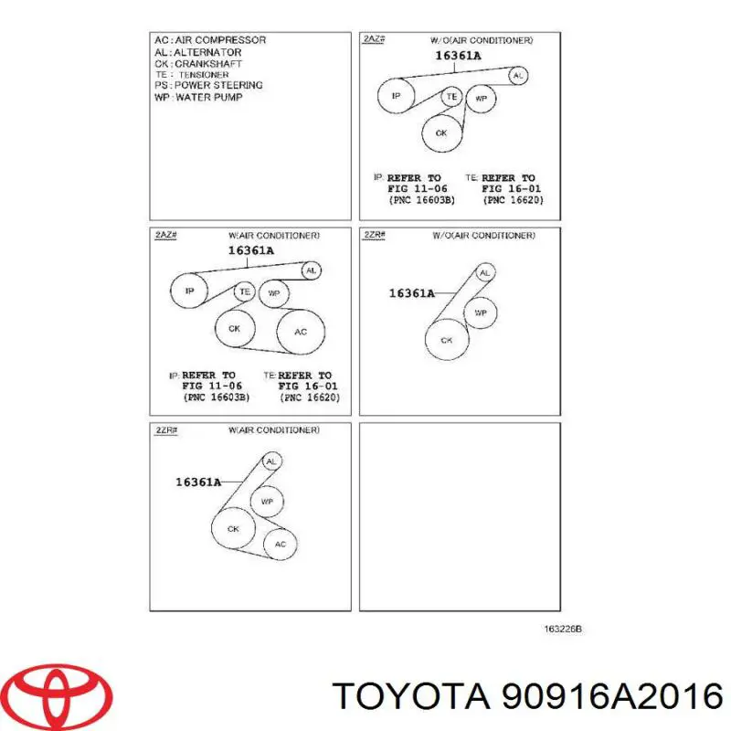 90916A2016 Toyota ремень генератора