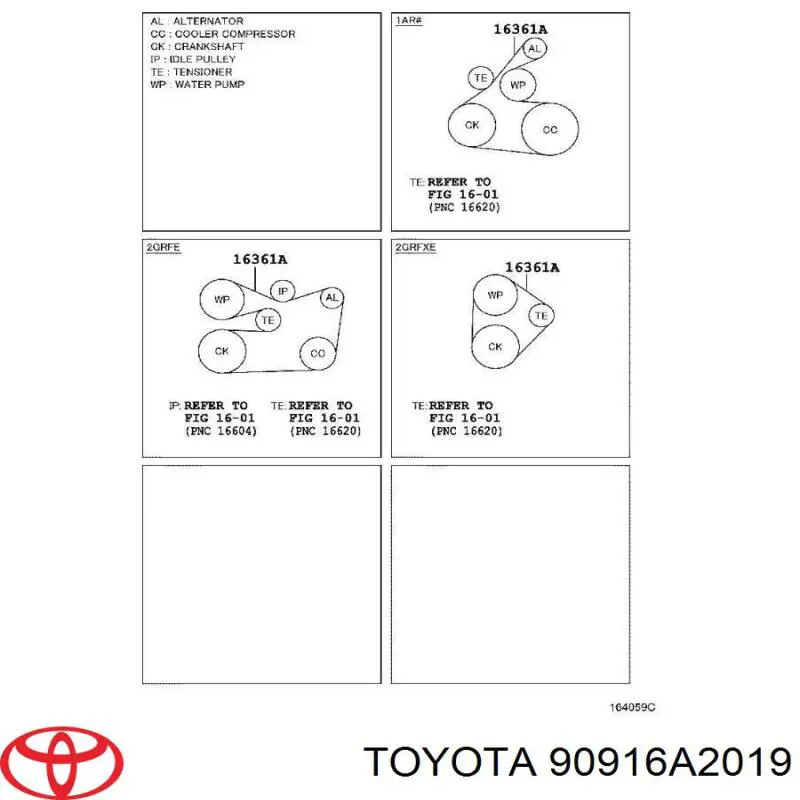Клиновый ремень Toyota 90916A2019 цена, от 23.35 USD