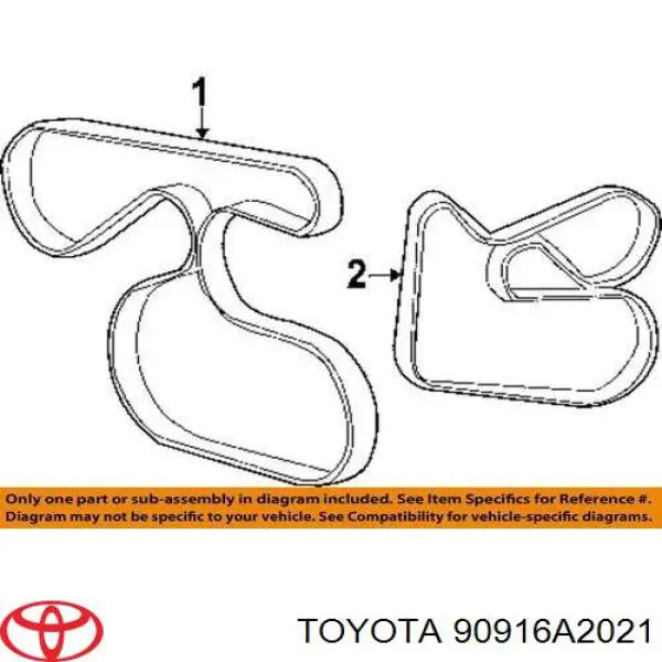 Купить 90916A2021 Toyota Ремень генератора