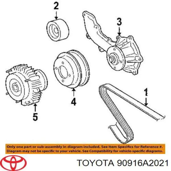 Клиновый ремень Toyota 90916A2021 цена, от 7.06 USD