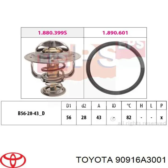 90916A3001 Toyota термостат