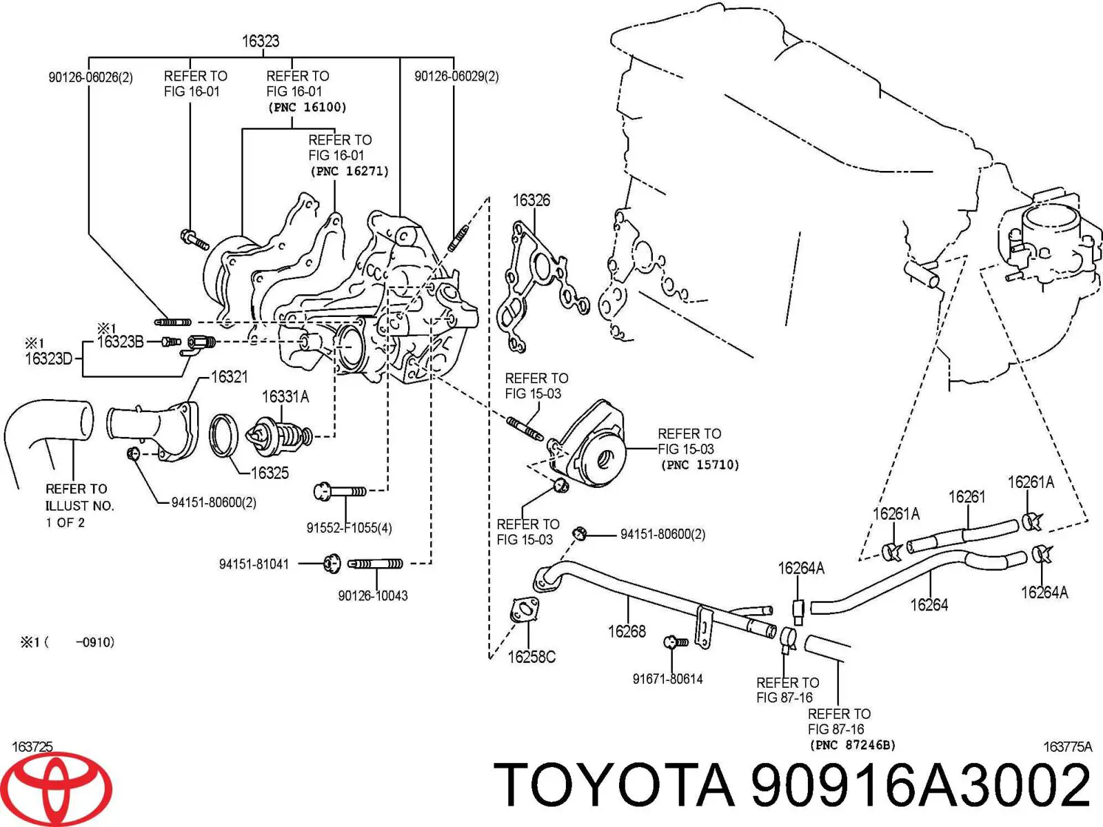 Термостат 90916A3002 Toyota