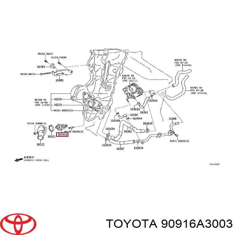 Купить 90916A3003 Toyota Автомобильный термостат