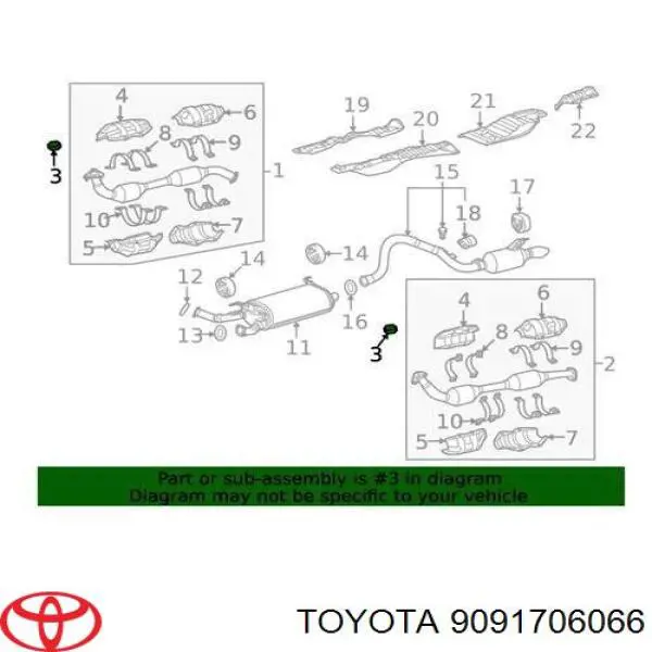 9091706066 Toyota прокладка приемной трубы глушителя