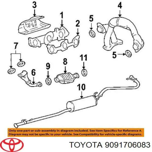 Junta De Tubo De Escape Silenciador 9091706083 Toyota