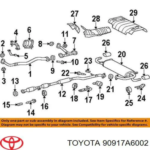 Купить 90917A6002 Toyota Уплотнитель приемной трубы глушителя