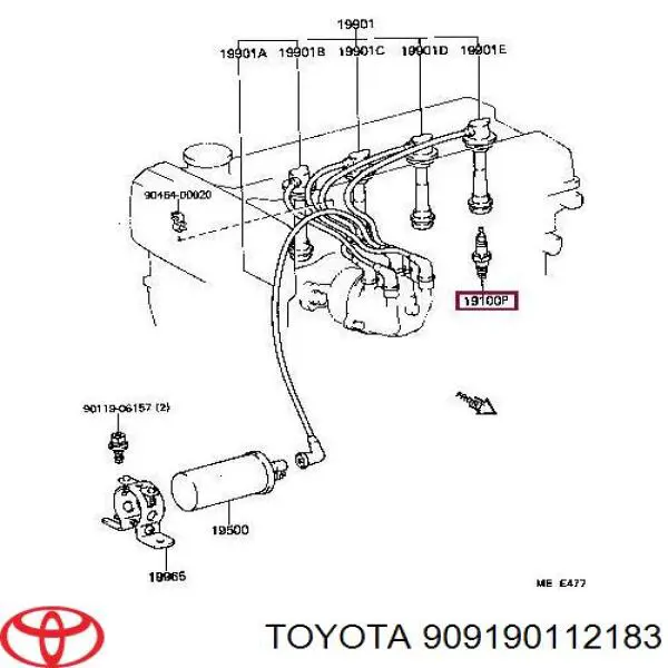 909190112183 Toyota vela de ignição