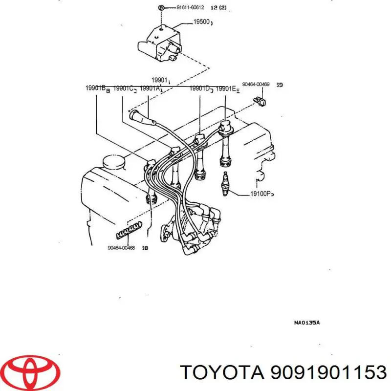9091901153 Toyota vela de ignição