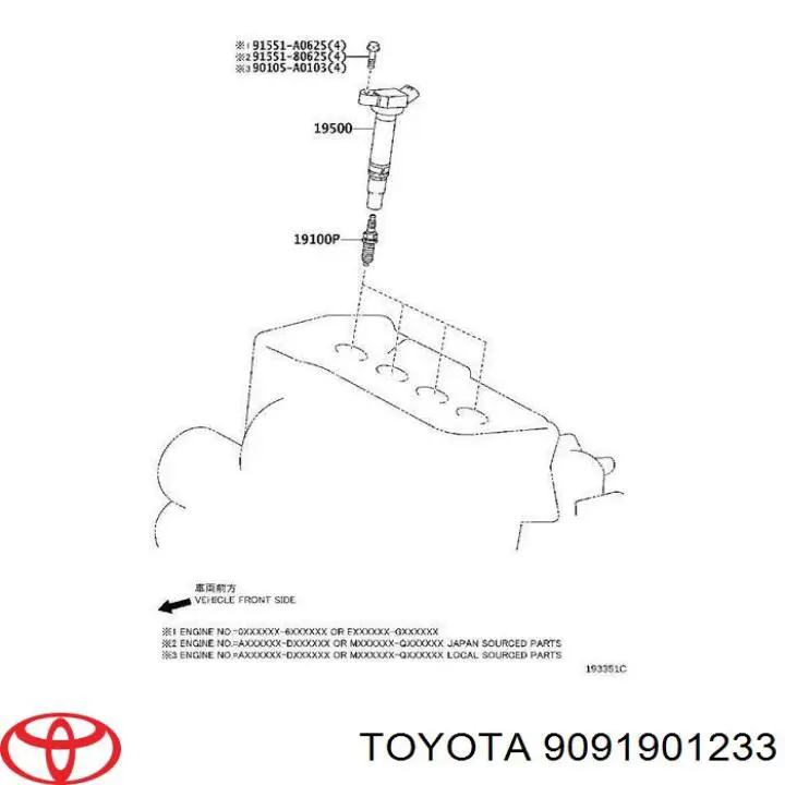 9091901233 Toyota vela de ignição