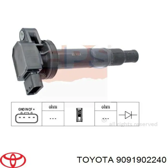 9091902240 Toyota bobina de ignição
