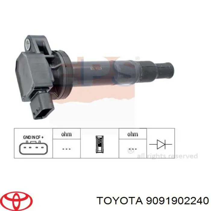 9091902240 Toyota катушка