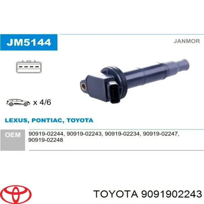 Катушка Toyota 9091902243