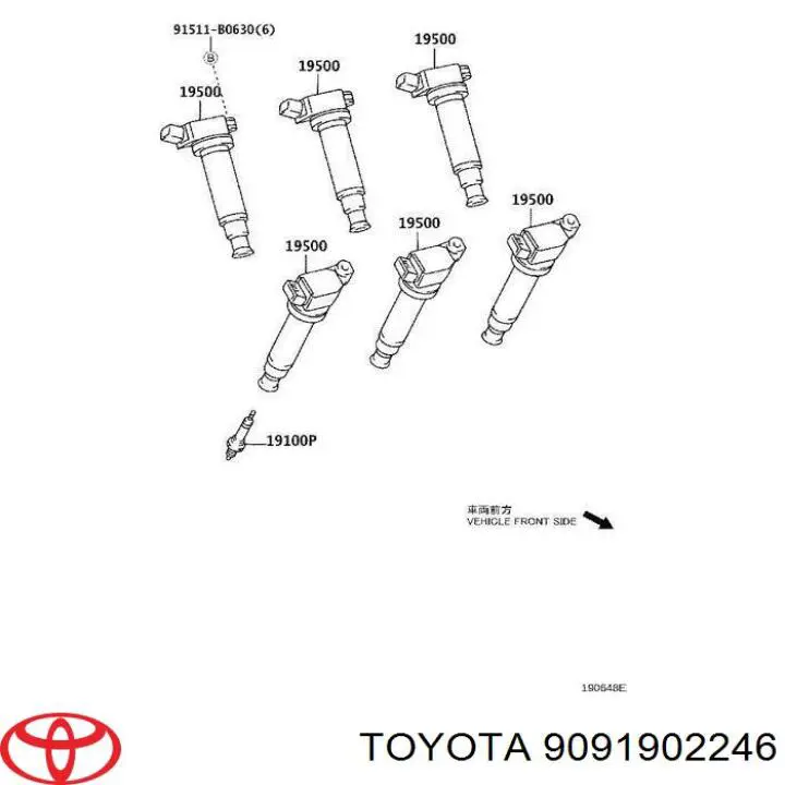 Катушка зажигания Toyota 9091902246