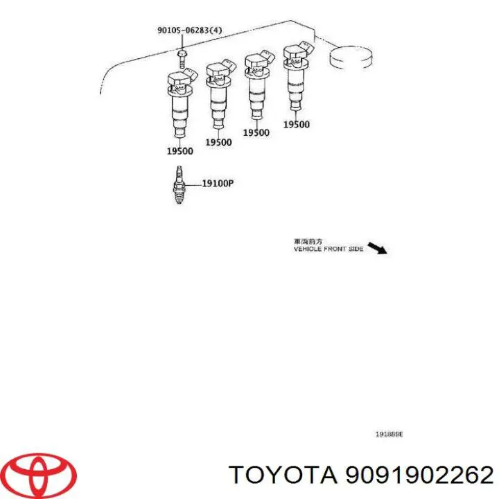 9091902262 Toyota катушка