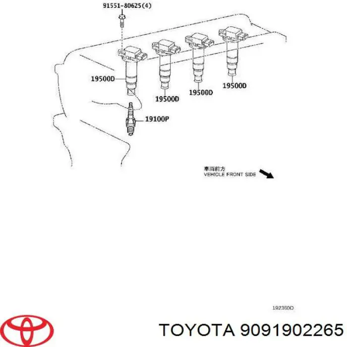 Bobina de encendido 9091902265 Toyota