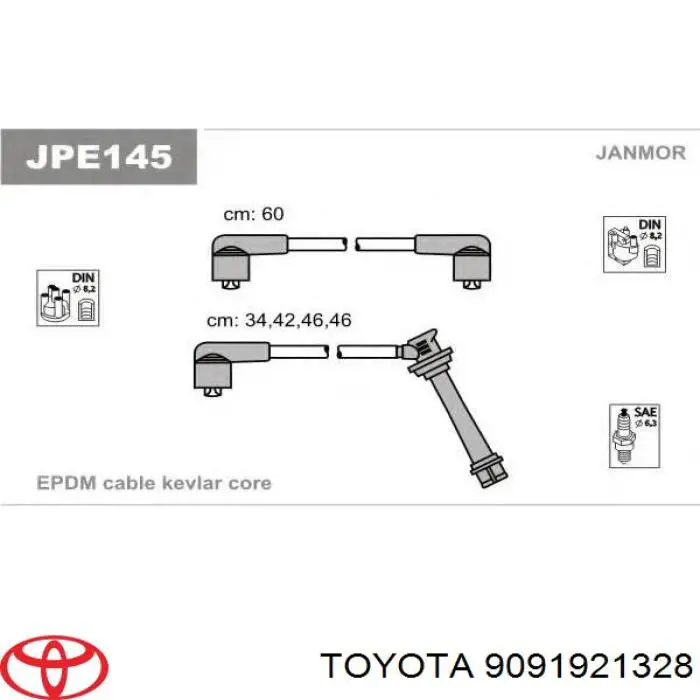 9091921328 Toyota Провода высоковольтные