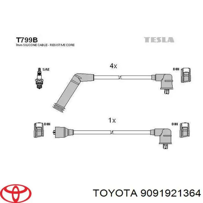 9091921364 Toyota Провода высоковольтные