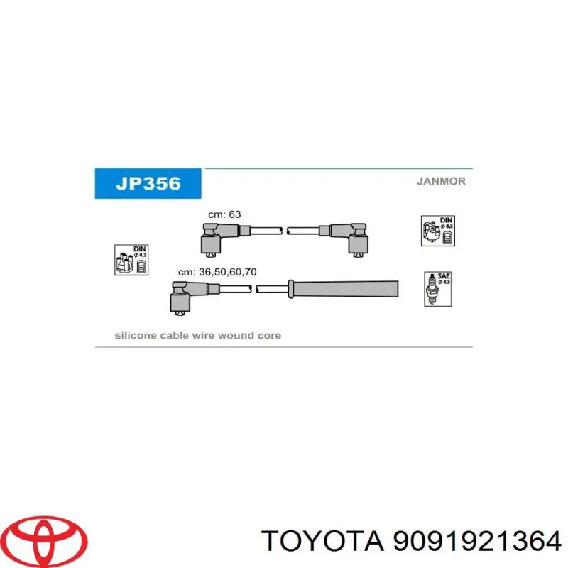 Провода зажигания Toyota 9091921364 цена, от 26.94 USD