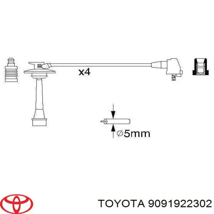 Высоковольтные провода 9091922302 Toyota