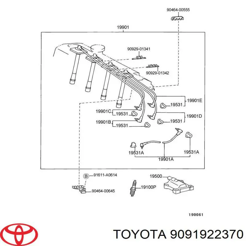 9091922370 Toyota Провода высоковольтные