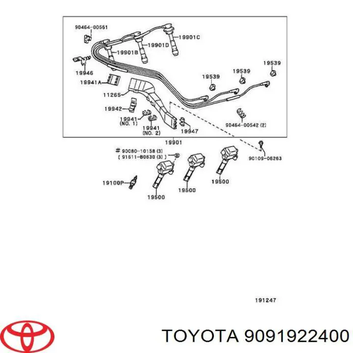 Купить 9091922400 Toyota Провода высокого напряжения