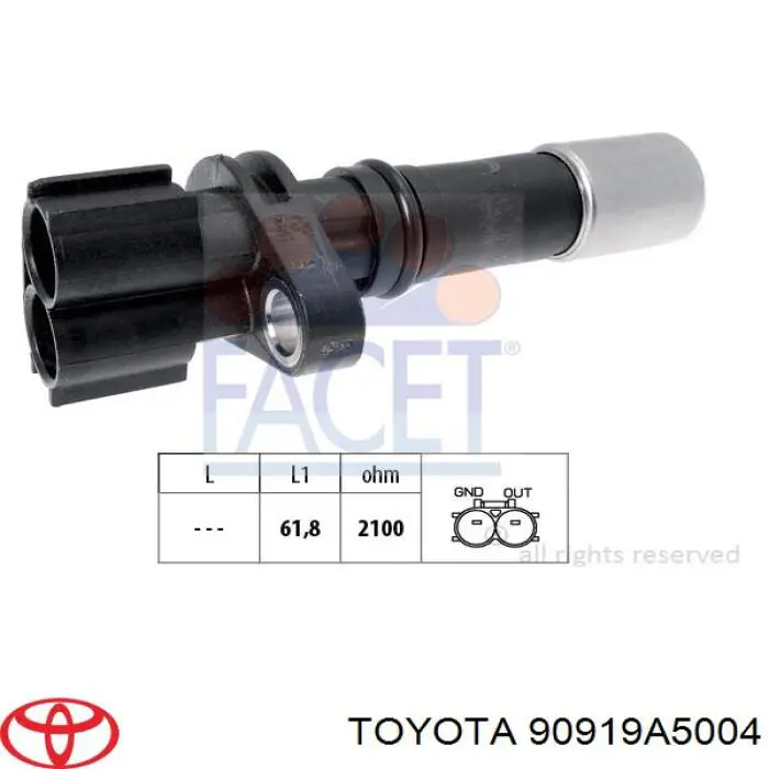 Sensor de posición del cigüeñal 90919A5004 Toyota