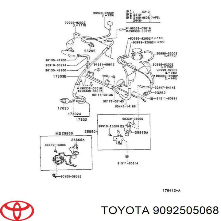 Sensor de temperatura a vácuo para Toyota Carina (T17)