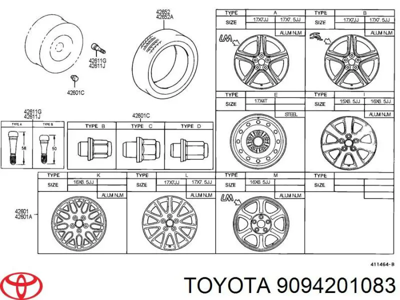 Гайка колесная 9094201083 Toyota