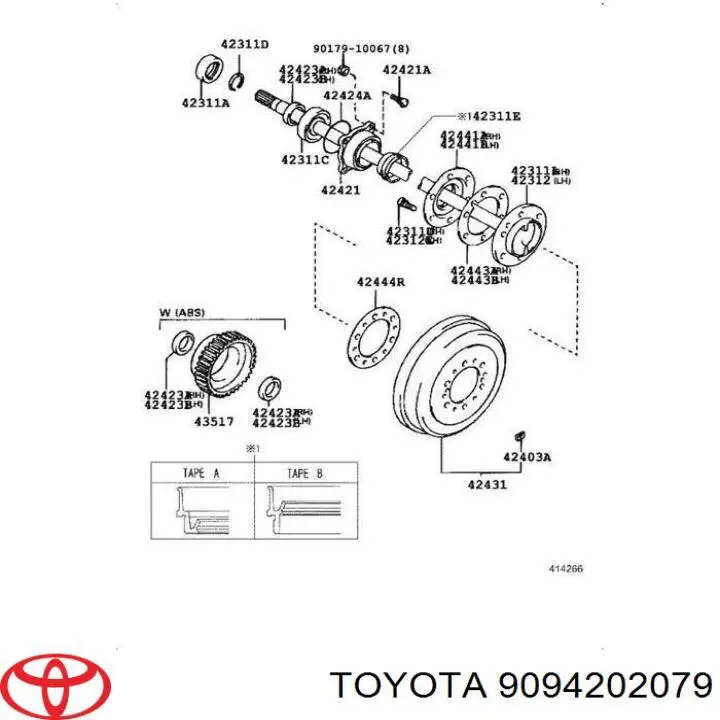 9094202079 Toyota шпилька колесная задняя