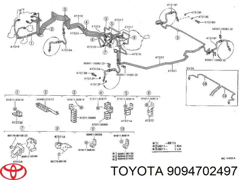 Шланг тормозной задний на Toyota Corolla E9