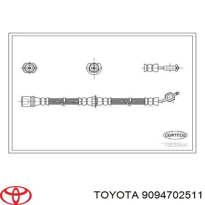 Шланг тормозной передний правый на Toyota Starlet II 