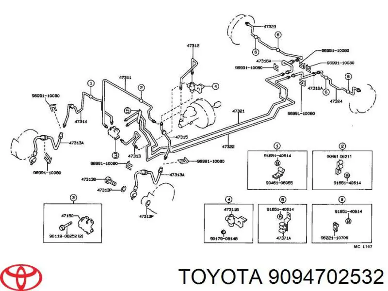 9094702532 Toyota шланг тормозной передний