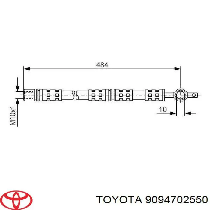 Шланг тормозной передний левый 9094702550 Toyota