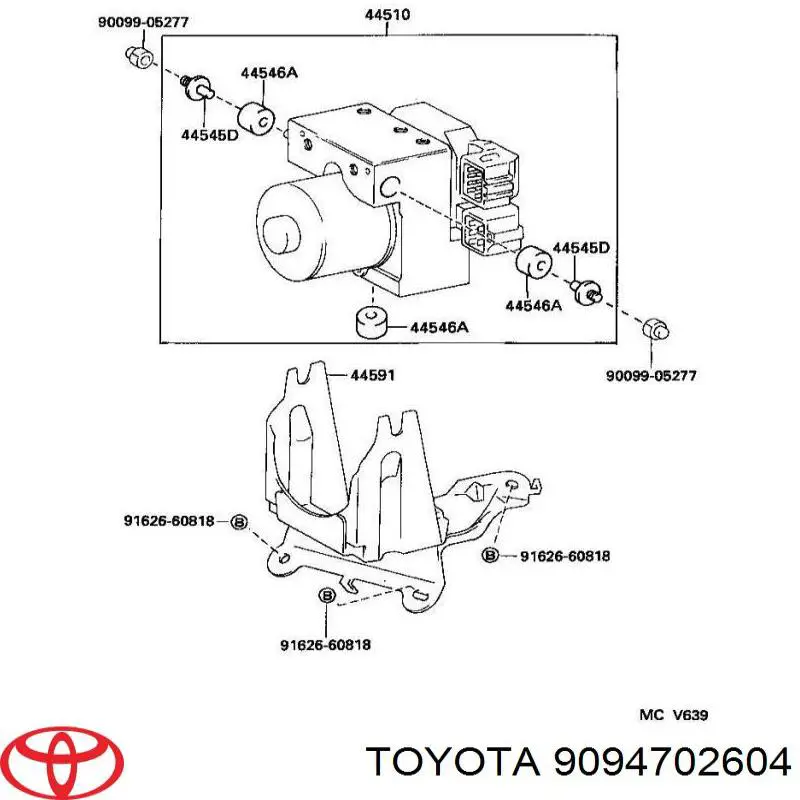Шланг тормозной передний Toyota 9094702604
