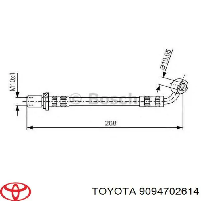 Шланг тормозной задний правый на Toyota Land Cruiser 80 