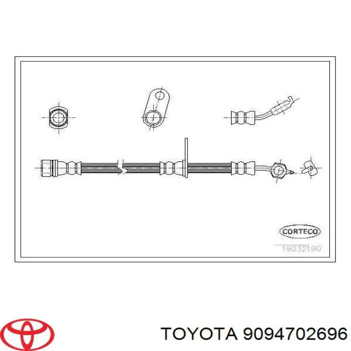 Шланг тормозной передний, левый Toyota 9094702696 цена, от 13.12 USD