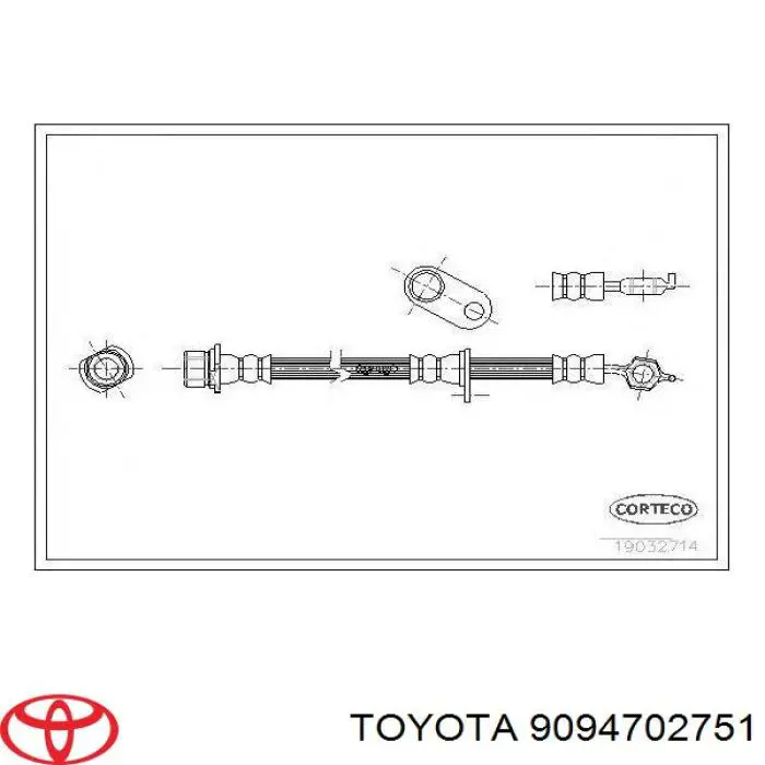 Шланг тормозной задний левый 9094702751 Toyota