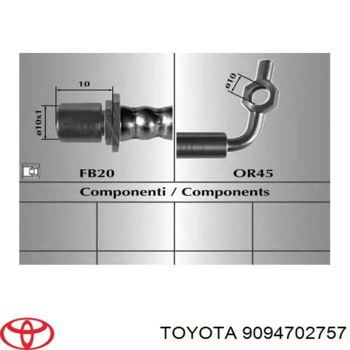 Купить 9094702590 Toyota Шланг тормозной передний, правый