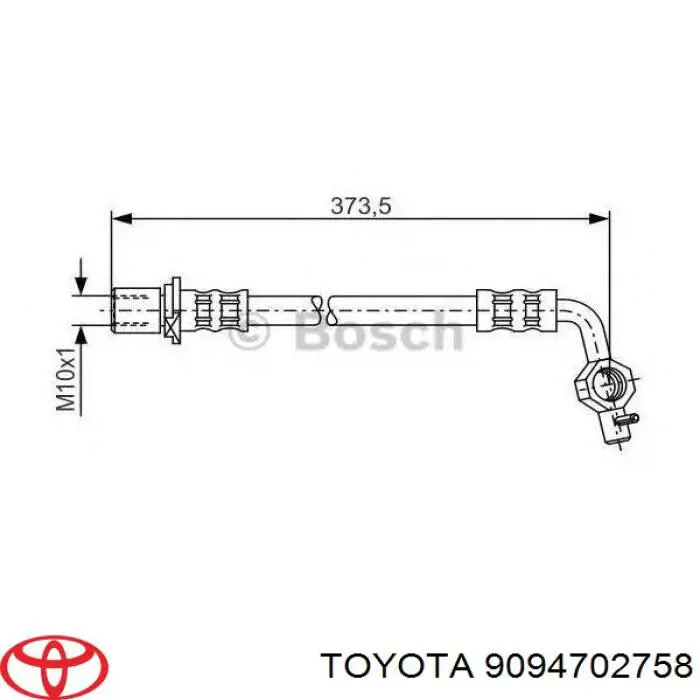 Шланг тормозной передний левый Toyota 9094702758