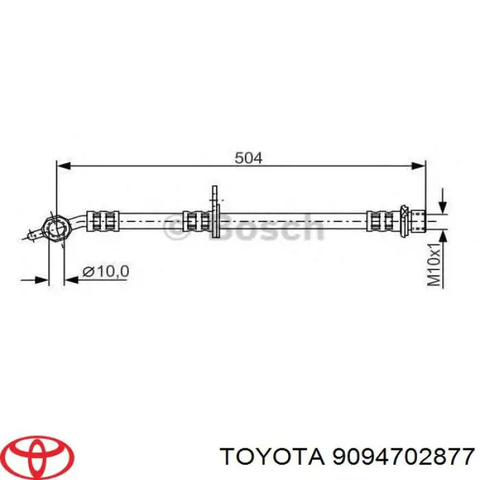 Шланг тормозной задний правый 9094702877 Toyota