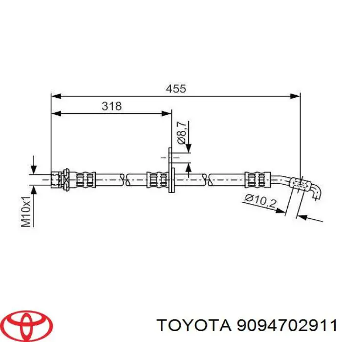 4861603280 JP Group Шланг тормозной передний правый