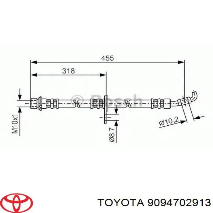 9094702913 Toyota шланг тормозной передний