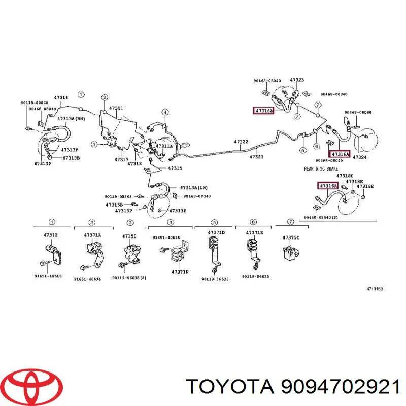 Купить 9094702921 Toyota Задний тормозной шланг